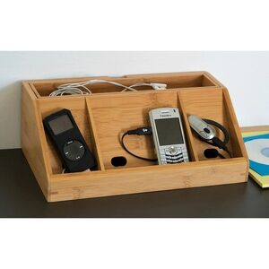 **Lipper International Bamboo Organizer for Charging Electronics - New